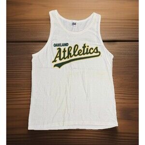 Vintage Oakland Athletics Tank Top Muscle Single Stitch White Men’s Size Medium